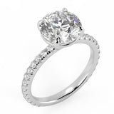 Four Prong With Side Diamonds