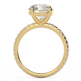 Four Prong With Side Diamonds