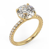 Four Prong With Side Diamonds