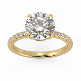 Four Prong With Side Diamonds