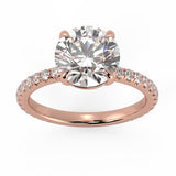 Four Prong With Side Diamonds