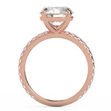 Four Prong With Side Diamonds