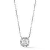 0.50-70 Ct Single Halo Cushion Diamond Pendant
