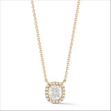 0.50-70 Ct Single Halo Cushion Diamond Pendant