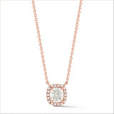 0.50-70 Ct Single Halo Cushion Diamond Pendant