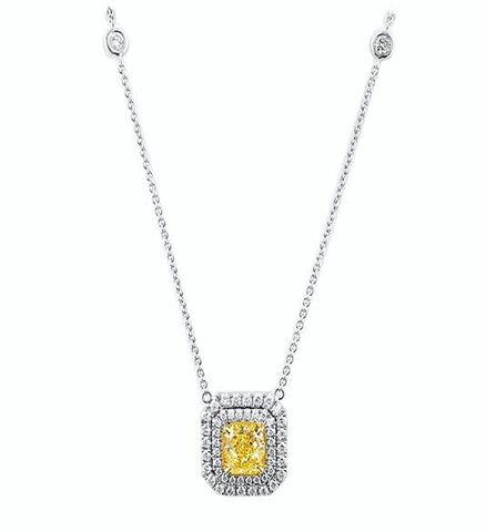 2 carat total weight, Yellow Diamond Pendant