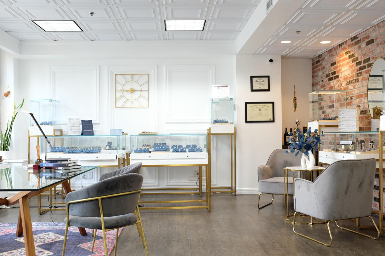 Interior of the Pure Diamond Vancouver showroom